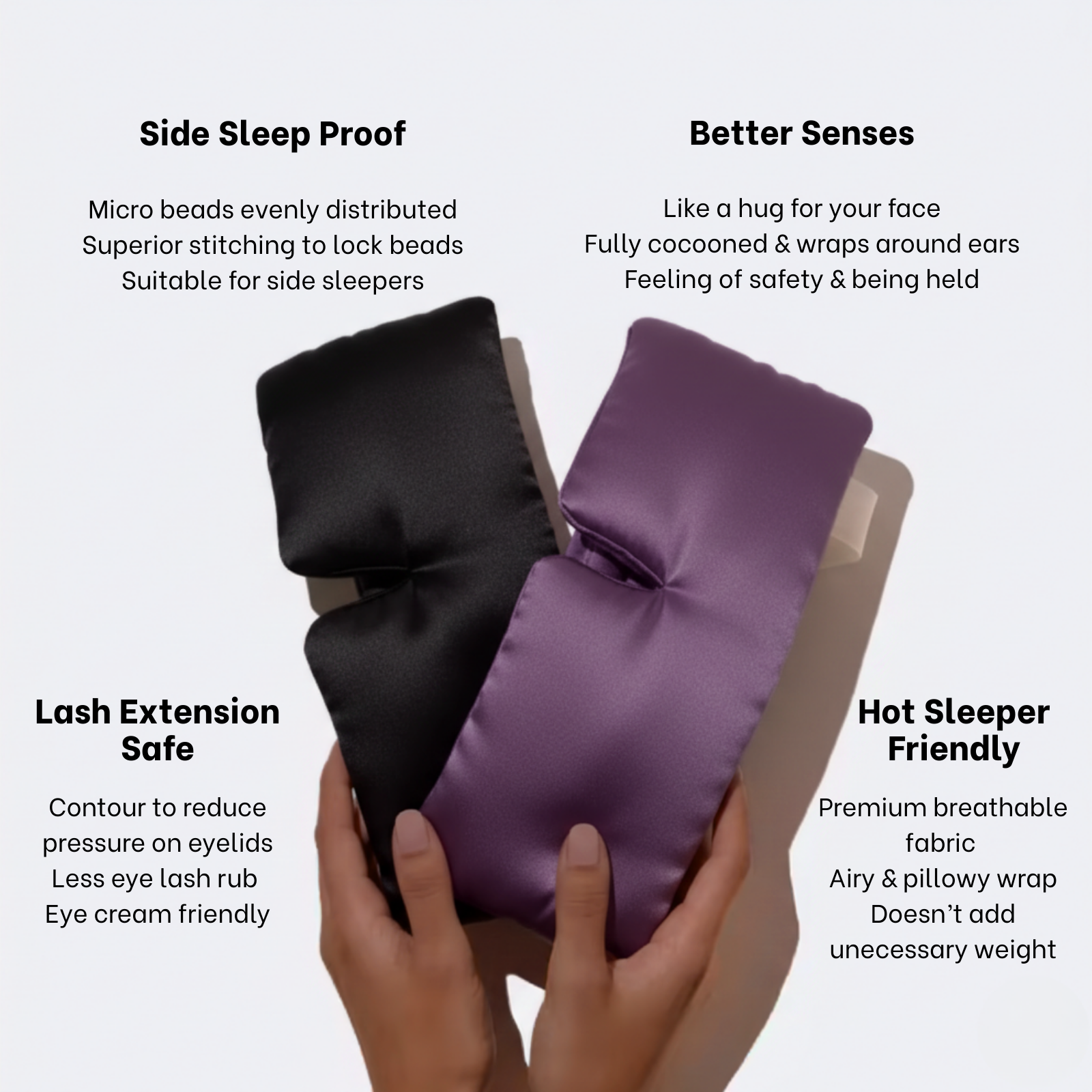 TriSense™ Sleep Mask Classic Black 2 Pack Bundle